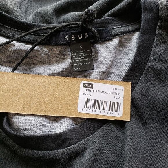 Ksubi Bird of Paradise Short Sleeve Graphic Cotton T-Shirt Black Men Size Small - Picture 5 of 8